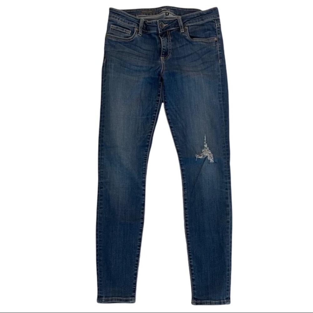 KUT FROM THE KLOTH Toothpick Skinny Blue Stretchy Distressed Jeans Size 6